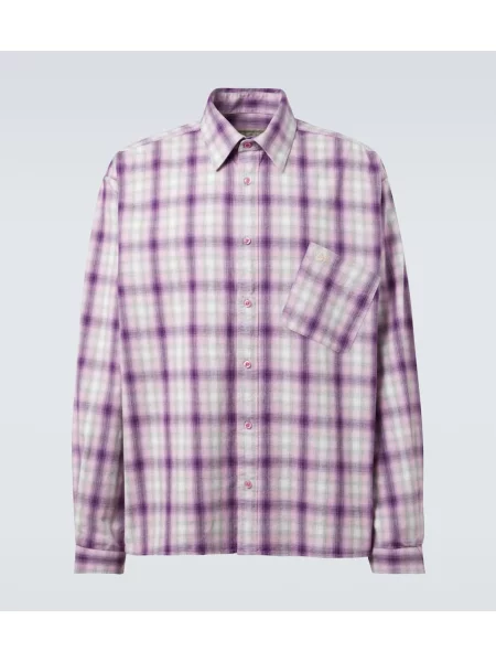 Kostkovaná košile Erl fialová