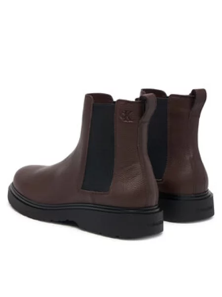 Calvin Klein Gležnjarji Chelsea Combat Ess Chelsea Boot Lth rjava