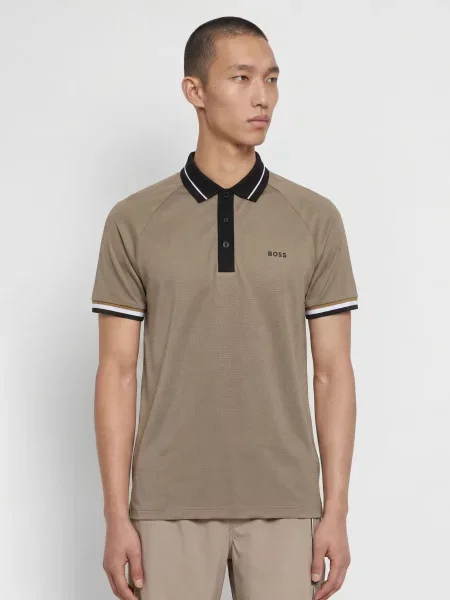 Boss Funkční Polokošile Toc Court Slim Fit béžová černá bílá