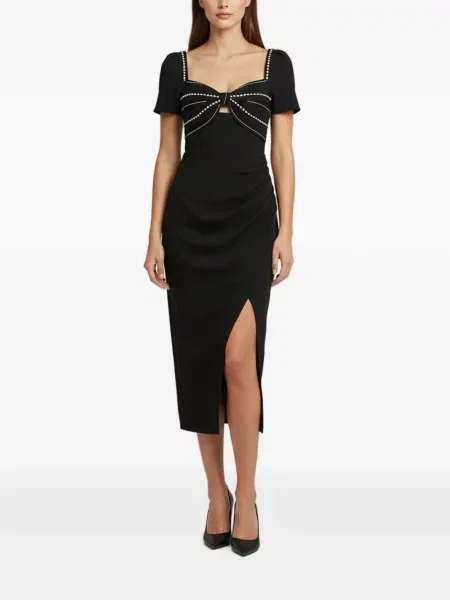 Rochie midi Self-portrait din crep negru