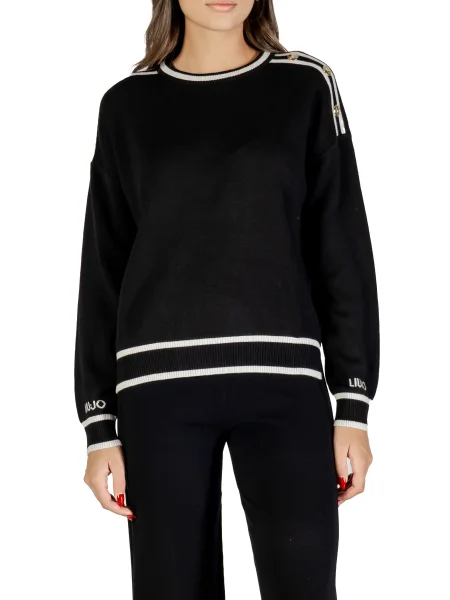 Pulover Liu Jo s črtami črna