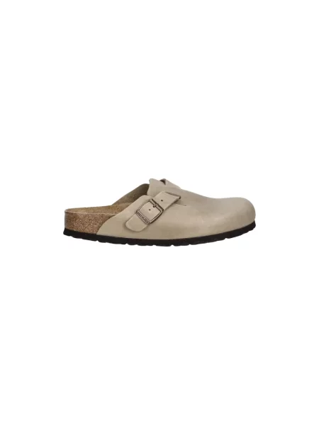 Klapki Birkenstock skórzane brązowe