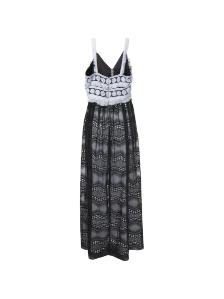 Rochie maxi Badgley Mischka cu franjuri negru
