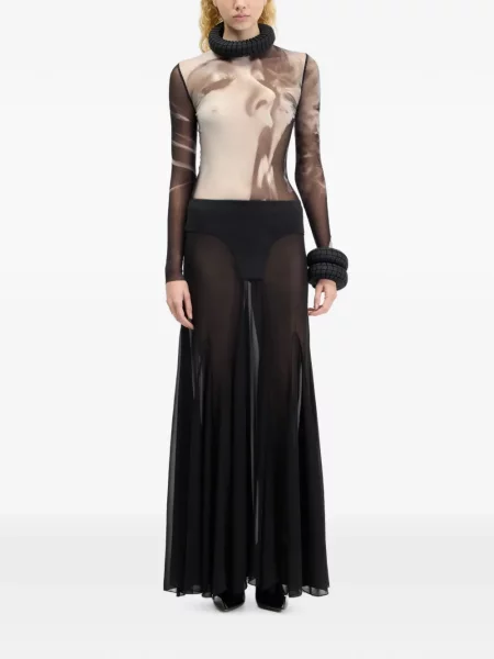 Lung tricou Jean Paul Gaultier negru