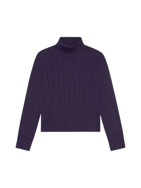 Sweter z golfem Brooks Brothers wełniany do golfa fioletowy