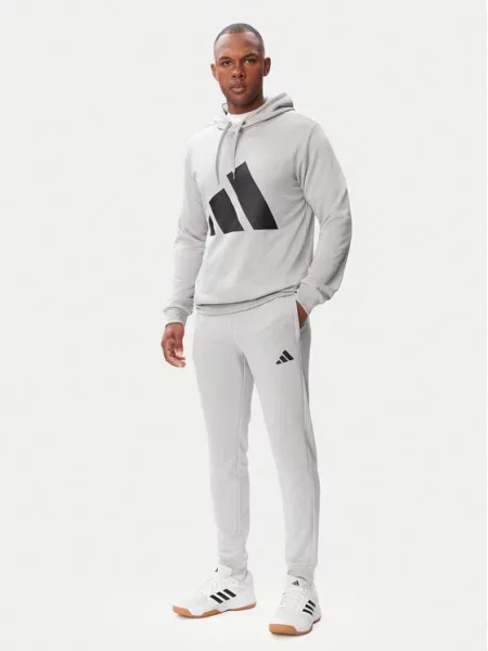 Σετ φόρμας Adidas με κουκούλα με αυτόγραφο γκρι