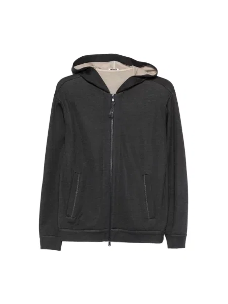 Bluza z kapturem Brunello Cucinelli z kapturem czarna