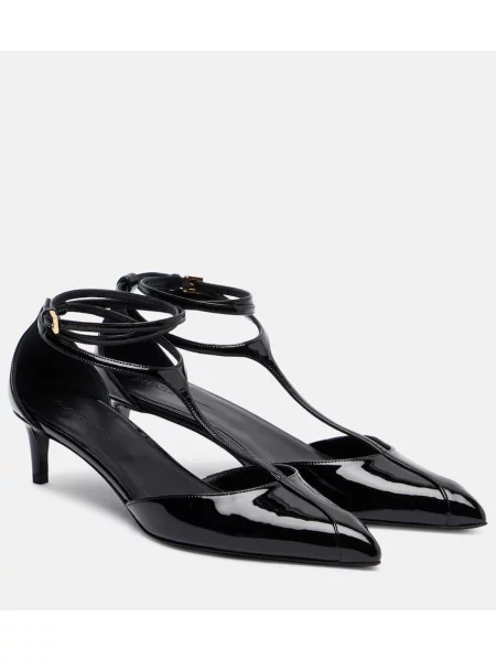 Pantofi cu toc Khaite din piele de lac negru