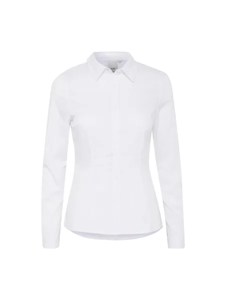 Koszula Ichi z długim rękawem popelinowa biała