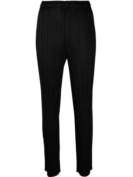 Pantaloni Pleats Please Issey Miyake slip-on plisate negru