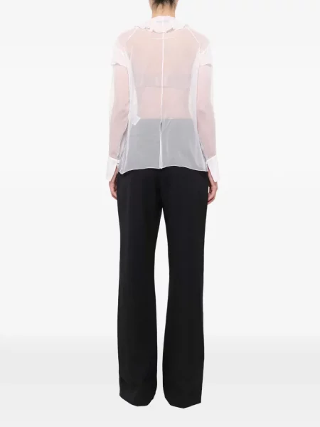 Bluză Givenchy de mătase cu volane alb