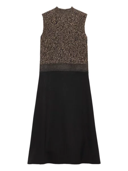 Dzianinowa sukienka Prada dzwony garniturowa czarna