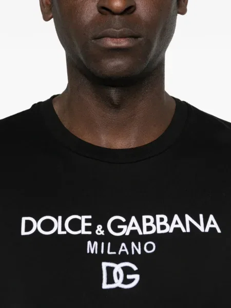 Тениска Dolce & Gabbana бродирана черно