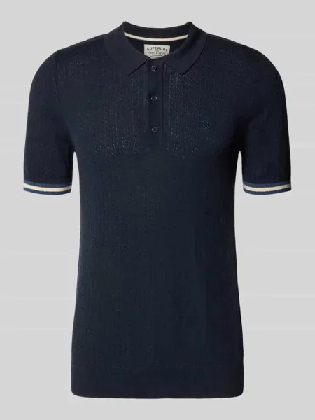 Koszulka polo o kroju slim fit z fakturowanym wzorem i listwą guzikową Superdry