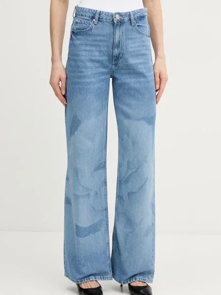 Guess jeansy wide leg niebieskie
