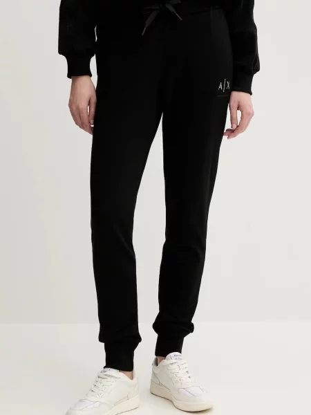 Armani Exchange pantaloni de trening din uni negru