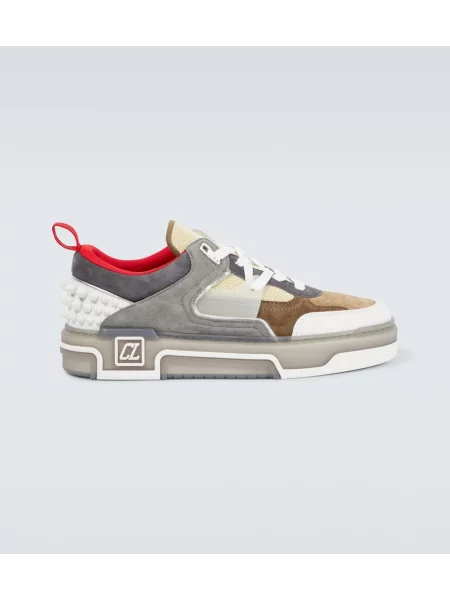 Sneakerși Christian Louboutin din piele de căprioară alb