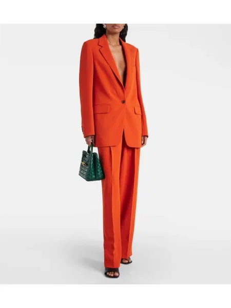 Pantaloni Dries Van Noten cu talie înaltă portocaliu