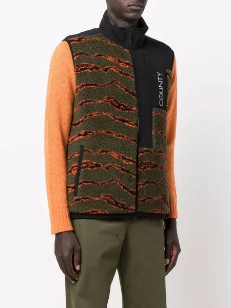 Maskáčová vesta Marcelo Burlon County Of Milan s potiskem zelená
