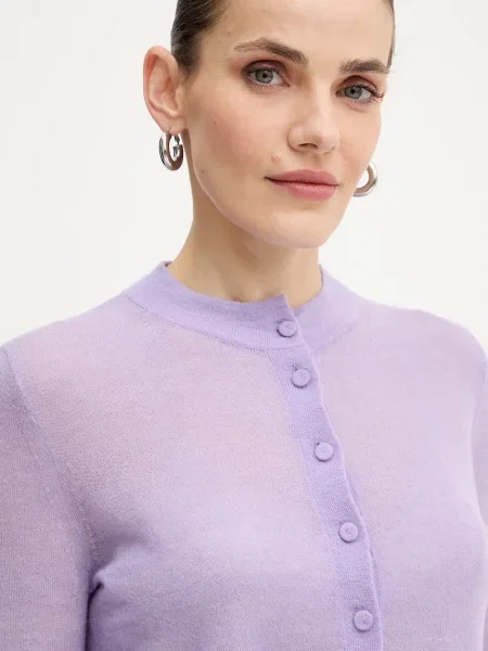 Кардиган з вовною MAX&Co. легкий фіолетовий