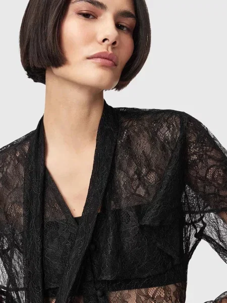 Однотонная блузка Allsaints черная