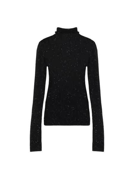 Pinko sweter lekki z półgolfem czarny