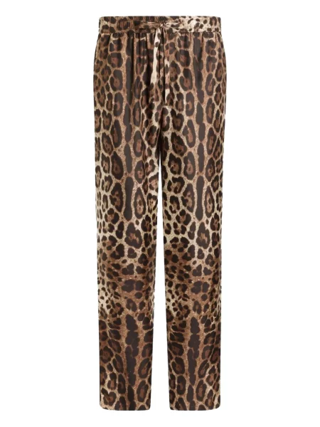 Pantaloni Dolce & Gabbana cu imagine cu model leopard maro