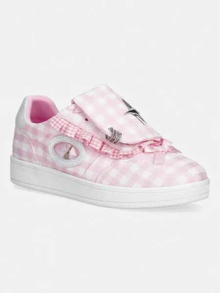 Koi Footwear Magic Rabbit Gingham Flat Shoes superge roza