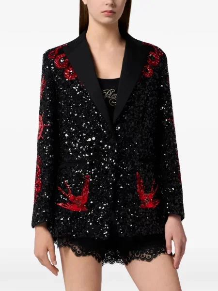 Sacou Philipp Plein cu paiete negru