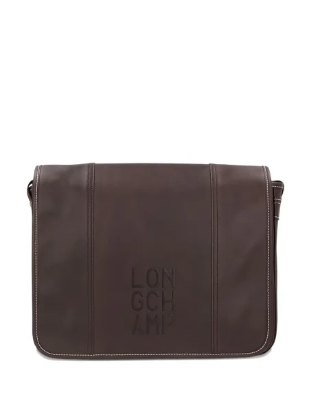 Body Longchamp din piele cu autograf maro