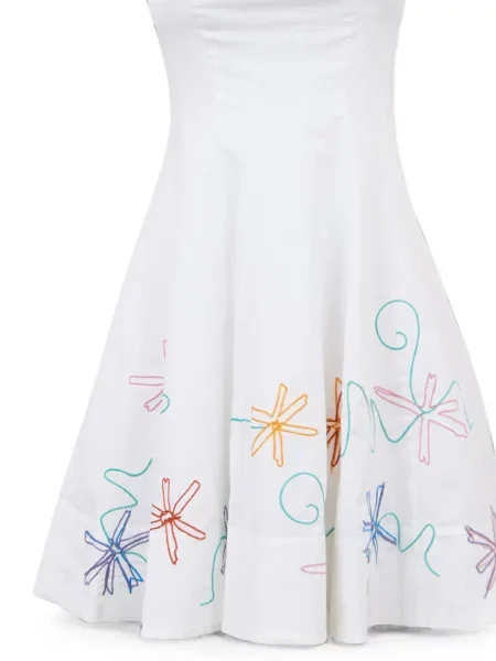 Rochie mini Staud cu broderie alb