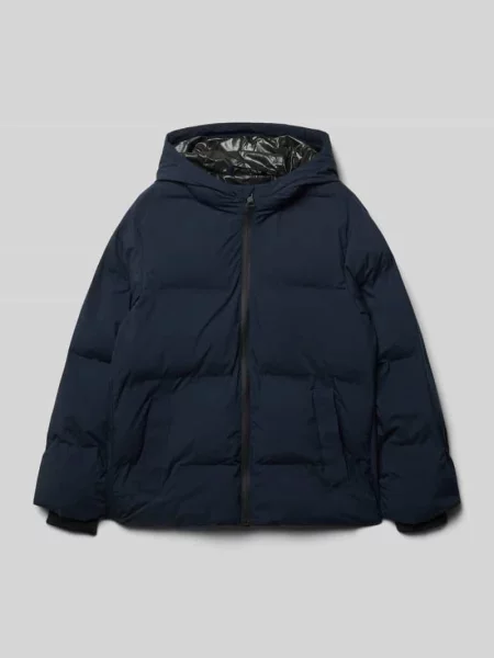 Kurtka pikowana o kroju regular fit z kapturem model ‘Kaito’ Jack & Jones granatowa