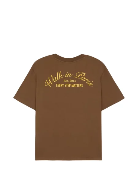 Tricou Walk In Paris cu imagine maro