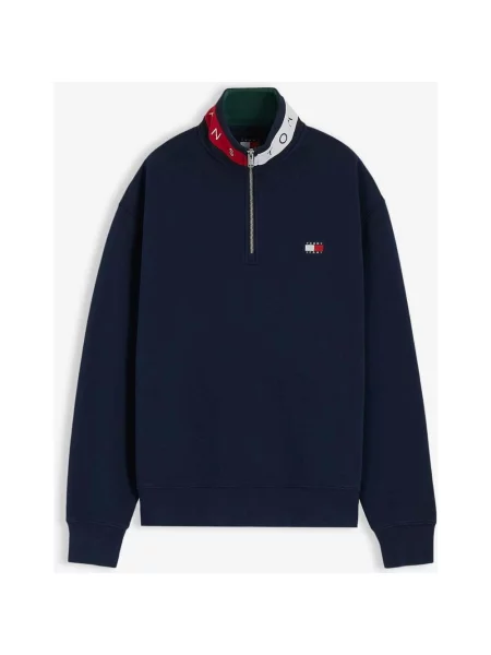 Bluza damska Tommy Jeans RLX Branded Half Zip granatowy butelkowa zieleń czerwony S biały