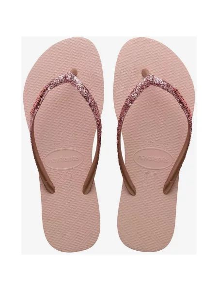 Japonki Havaianas Slim Glitter II Różowo-Złote różowe