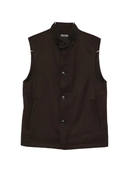 Vestă Zegna din piele maro