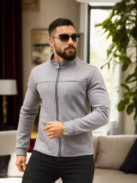 Велурено яке Dewberry сиво