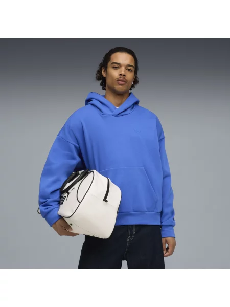PUMA dzianinowa bluza z kapturem Wardrobe Essentials o pudełkowym kroju Odzież S niebieski