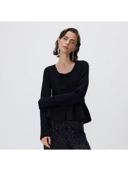 Reserved Svetr s mašlemi černý