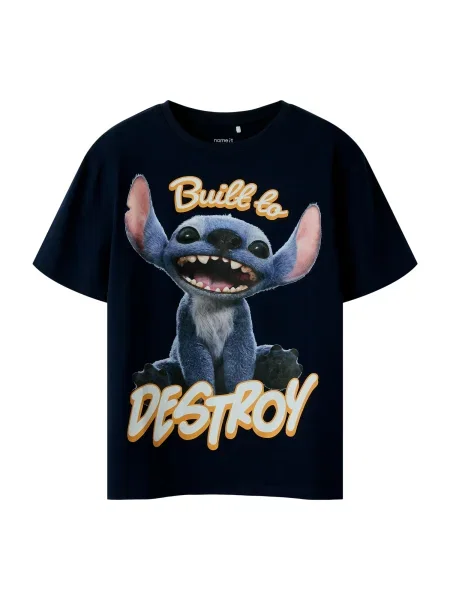 NAME IT Tricou NKMNila Stitch bleumarin / indigo / portocaliu / deschis roz