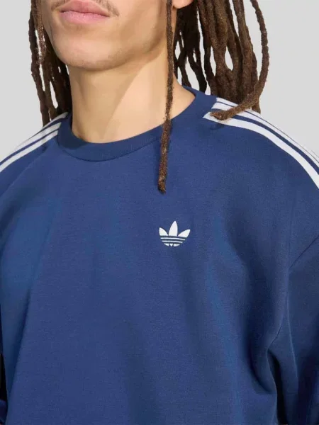 Bluza o kroju oversized z mieszanki bawełny Adidas Originals granatowa