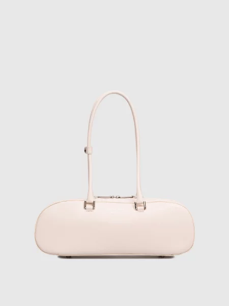 Кожаная сумка-багет Christian Villa бежевая