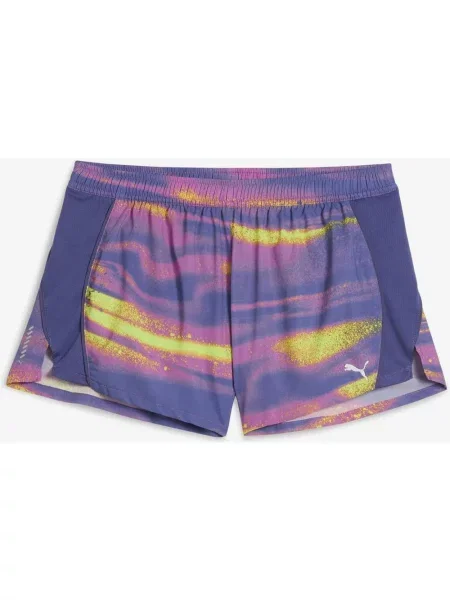 Spodenki krótkie Puma Run Velocity ciemnofioletowe różowe L żółte
