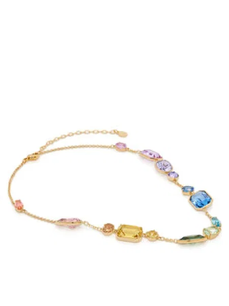 Swarovski Lánc / arany / világoslila / rózsa sárga