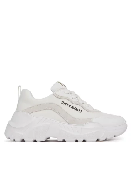 Sneakersy Just Cavalli skórzane białe