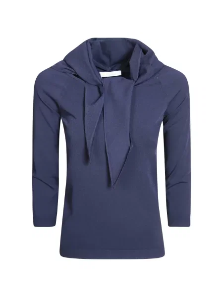 Pulover Max Mara cu glugă albastru