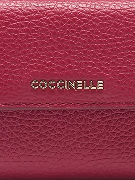 Δερμάτινος πορτοφόλι Coccinelle ροζ