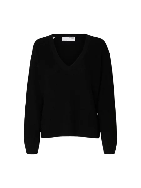 Sweter Selected Femme wełniany czarny