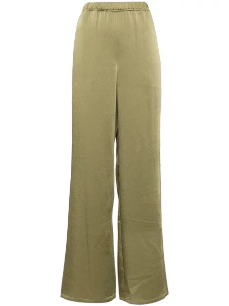 Pantaloni Vince din satin verde