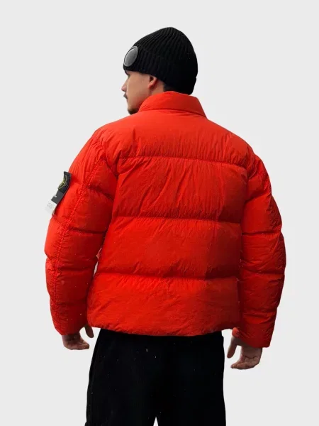 Пуховик Stone Island з камінням помаранчевий